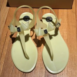 BCBGeneration Jelly Yellow Bow Thong Sandals